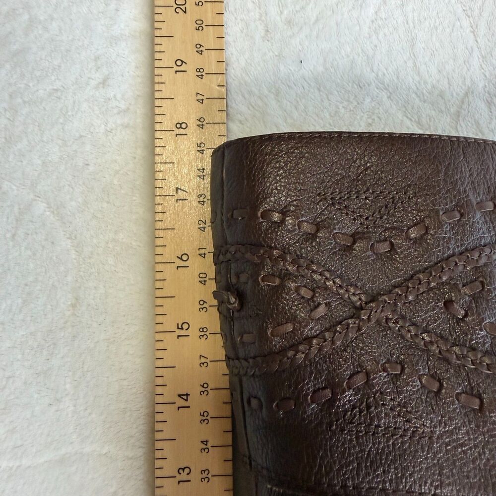 Coldwater Creek Brown Western Cowboy Boots Women's Size 10 Braided Detail - Picture 15 of 16